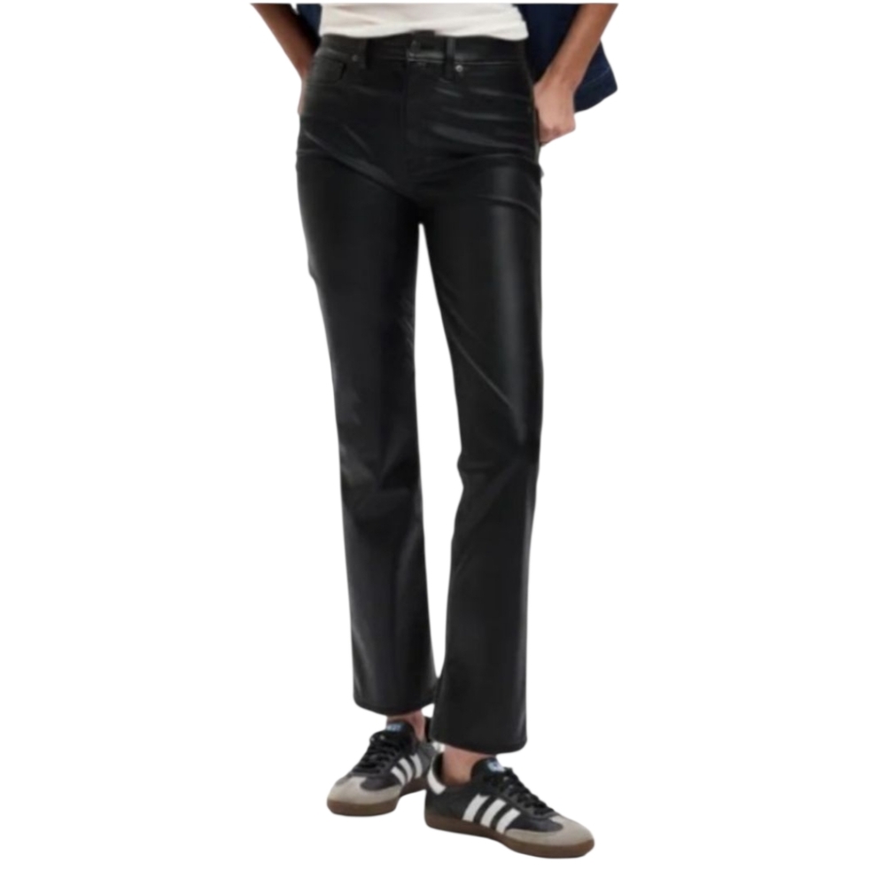 GAP Faux Leather Black High Rise Pants Pleather